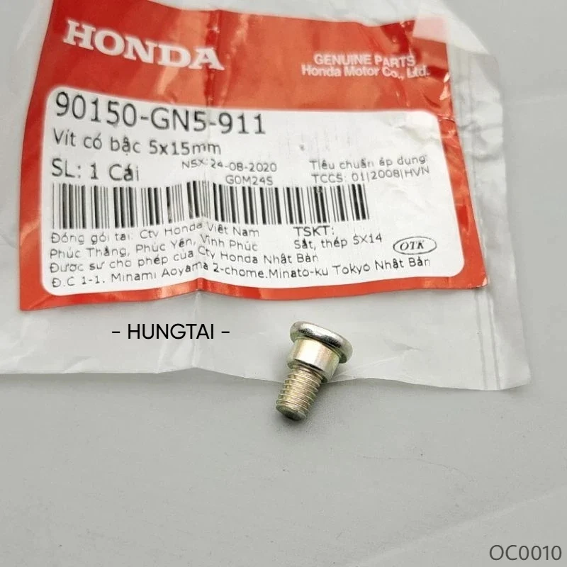Ốc vít bậc, giữ bắt pha chóa đèn xe DREAM zin Honda 5x15mm 90150-GN5-911 - Ảnh 2