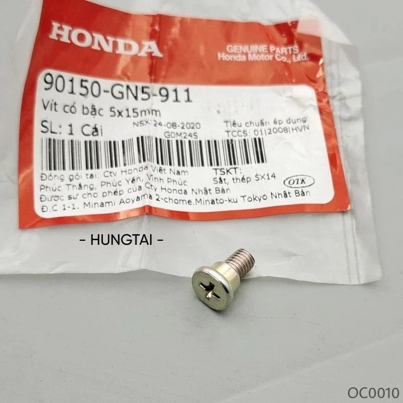 Ốc vít bậc, giữ bắt pha chóa đèn xe DREAM zin Honda 5x15mm 90150-GN5-911 - Ảnh 3
