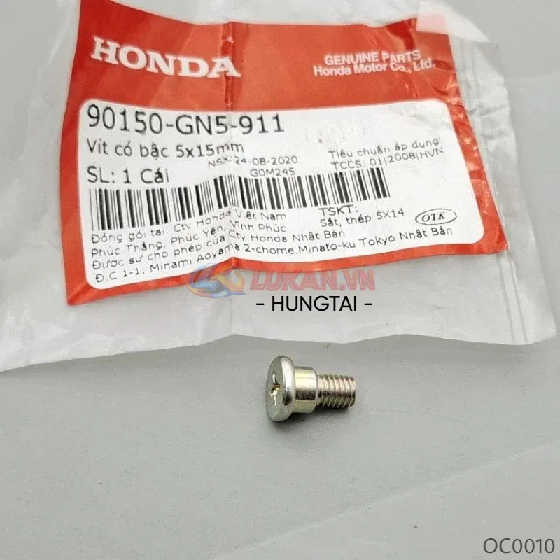Ốc vít bậc, giữ bắt pha chóa đèn xe DREAM zin Honda 5x15mm 90150-GN5-911 - Ảnh 4