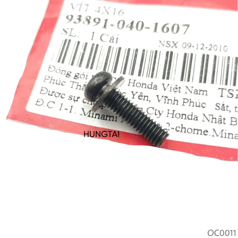 Ốc vít bắt nhựa đầu đèn WAVE ALPHA, ZX, RS, S100, FUTURE... zin Honda 4x16 93891-040-1607 - Ảnh 2