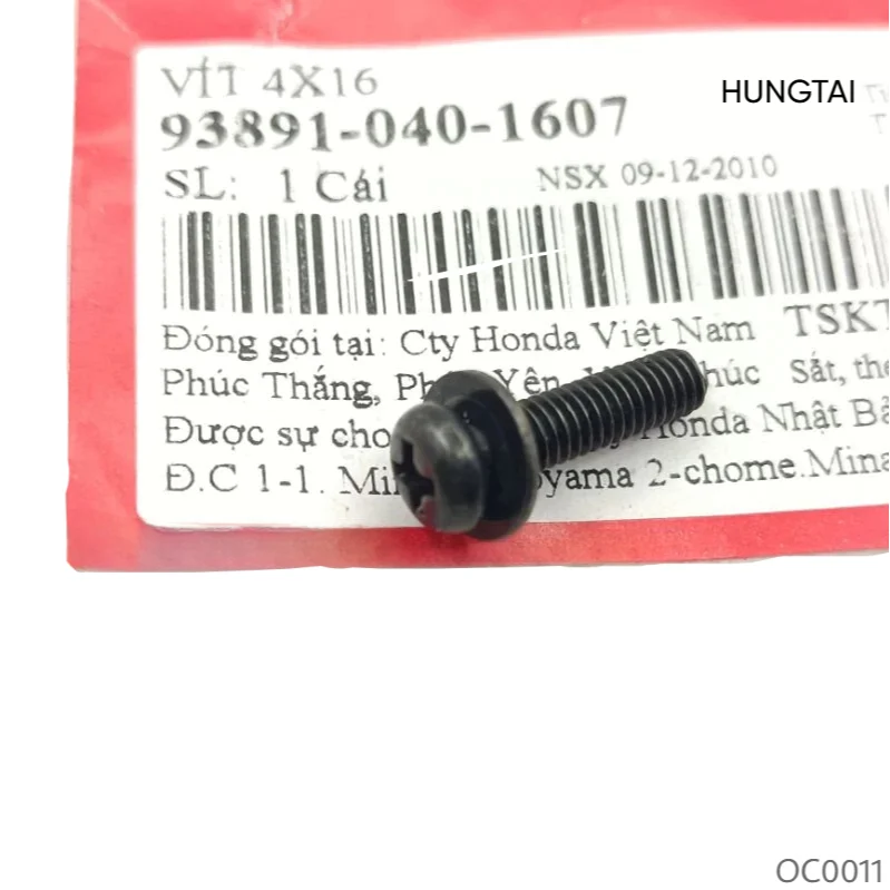 Ốc vít bắt nhựa đầu đèn WAVE ALPHA, ZX, RS, S100, FUTURE... zin Honda 4x16 93891-040-1607 - Ảnh 4