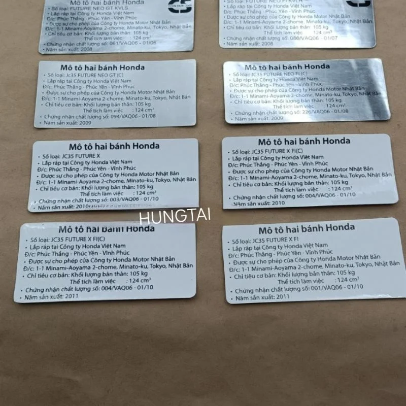 Tem thông số năm sản xuất FUTURE NEO, X, GT, FI 125... Tem gấp hộp xích, cacte - Ảnh 4