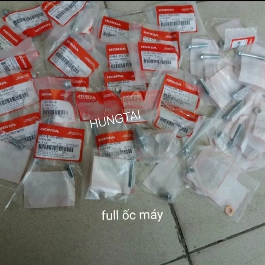 Full bộ ốc máy xe DREAM, WAVE, FUTURE... zin Honda