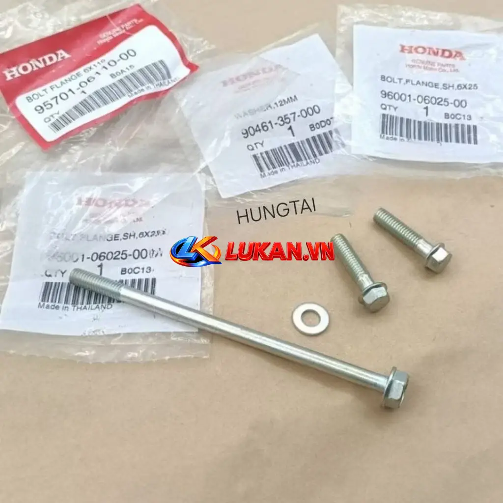 Bộ ốc nắp cánh bướm, nắp cam tròn quylat DREAM, WAVE... zin Honda Thái