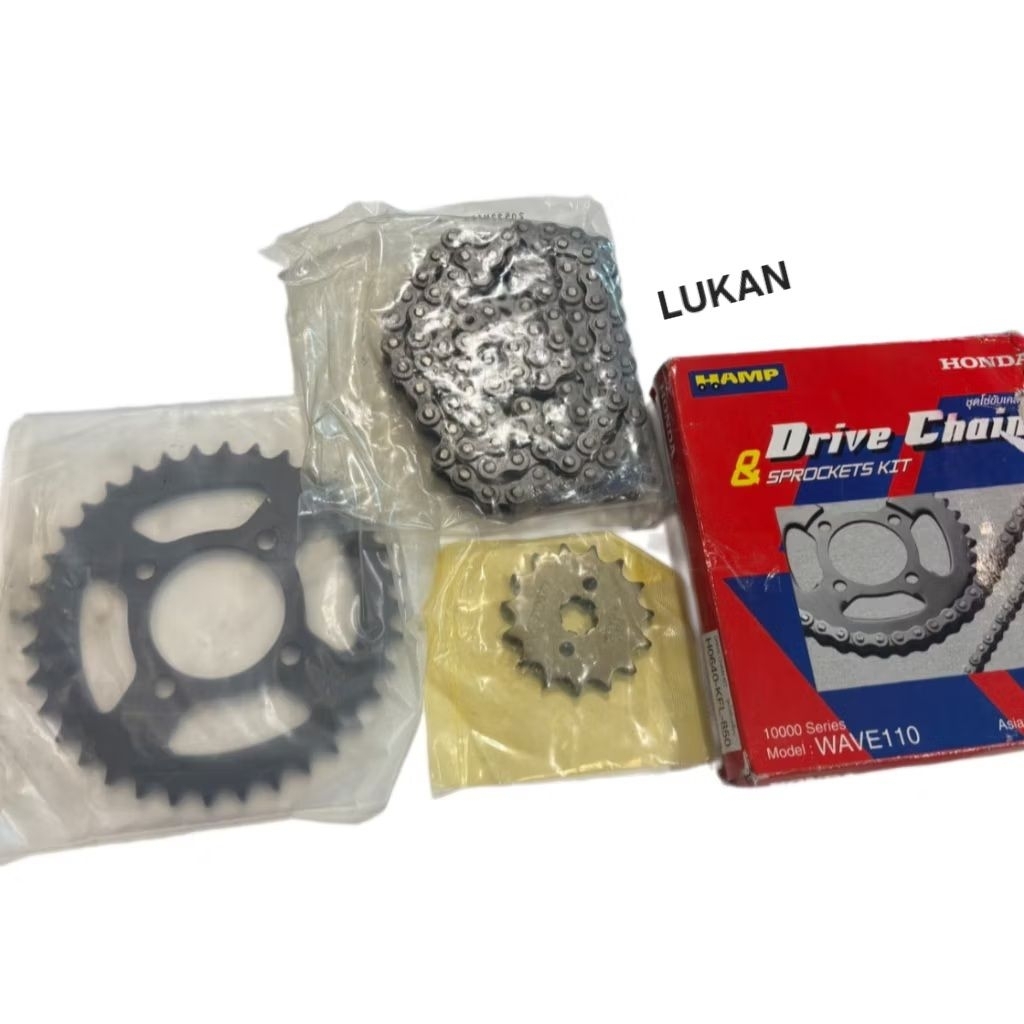 Bộ nhông sên dĩa, xích xe DREAM Thái, WAVE 100, 110... zin Honda Thái hộp đỏ - Ảnh 4