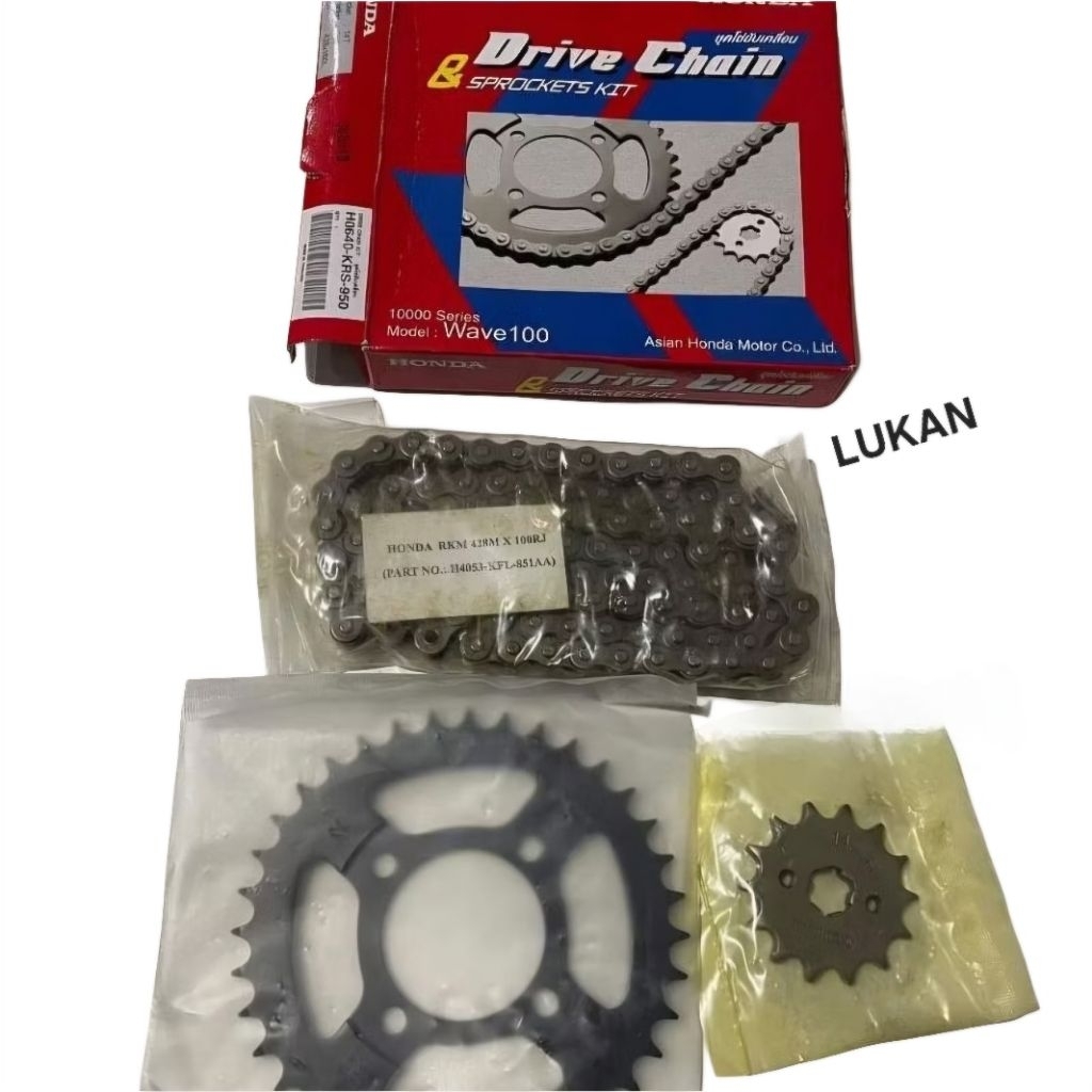 Bộ nhông sên dĩa, xích xe DREAM Thái, WAVE 100, 110... zin Honda Thái hộp đỏ - Ảnh 5