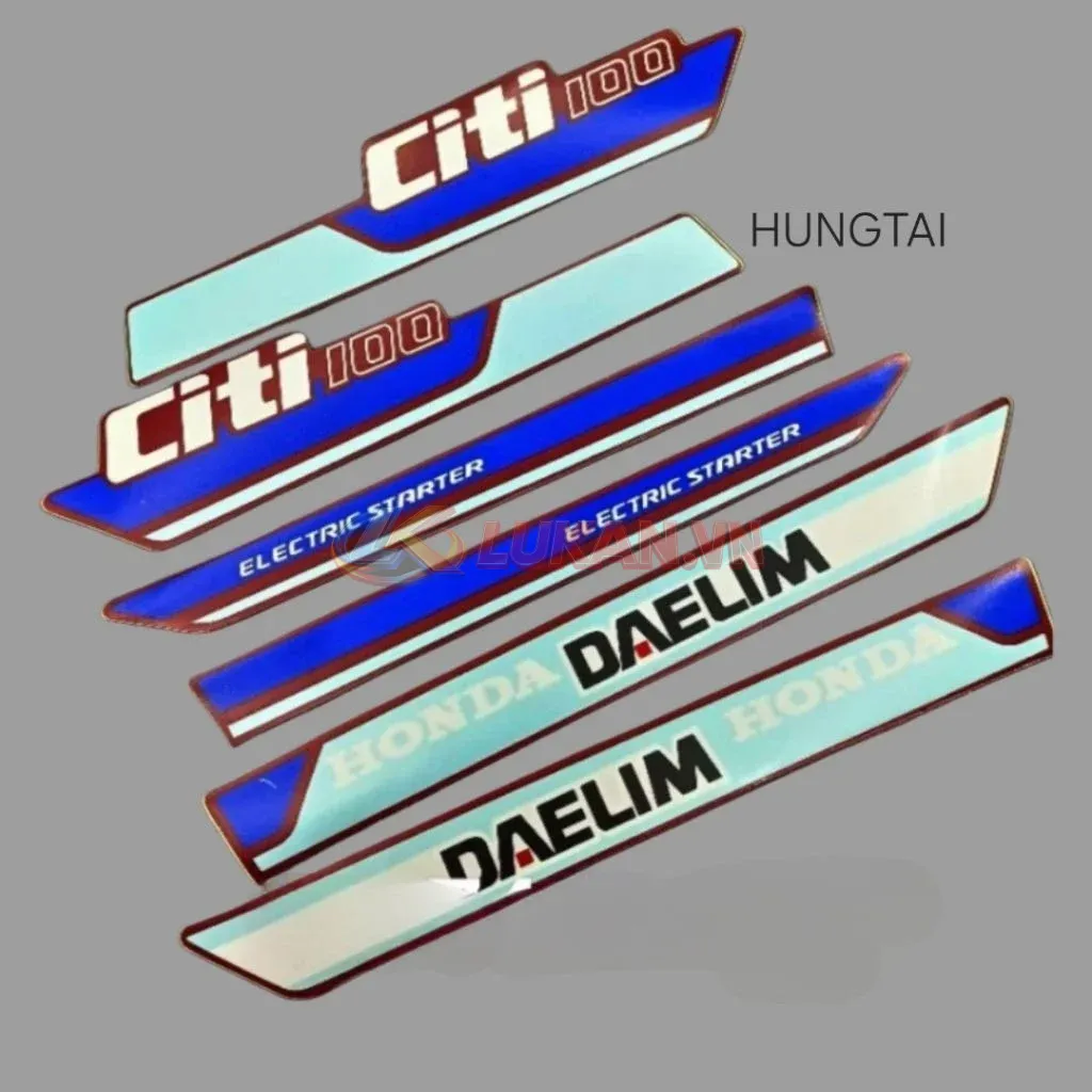 Bộ tem xe CiTi 100 DAELIM xanh tím cao cấp - Ảnh 3