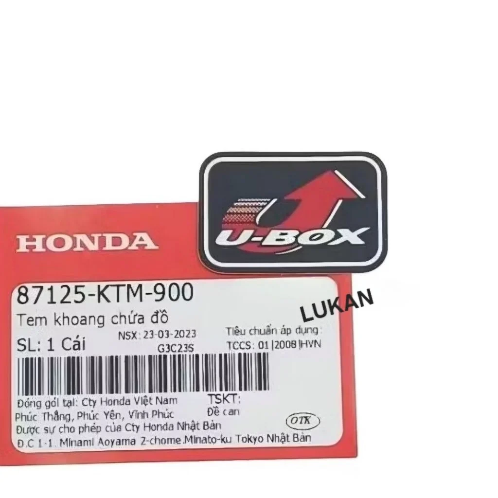 Tem U-BOX cốp khoang chứa đồ WAVE A, RS, S100, FUTURE 125.... zin 87125-KTM-900 - Ảnh 3