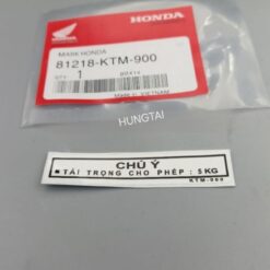 Tem thông số, chú ý tải trọng xe FUTURE 2, NEO, X 125.... zin 81218-KTM-900