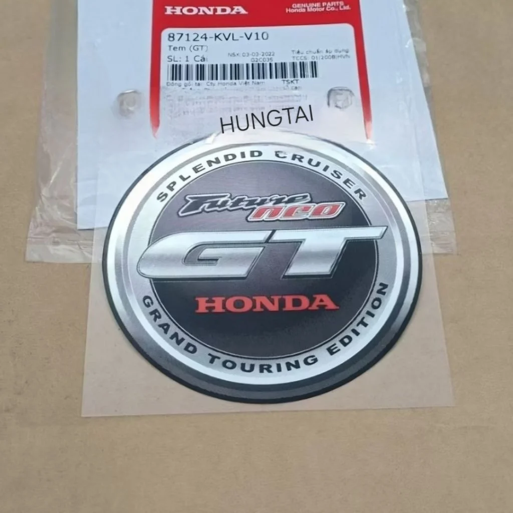 Tem tròn logo bửng yếm xe FUTURE NEO 125 GT zin Honda 87124-KVL-V10 - Ảnh 2