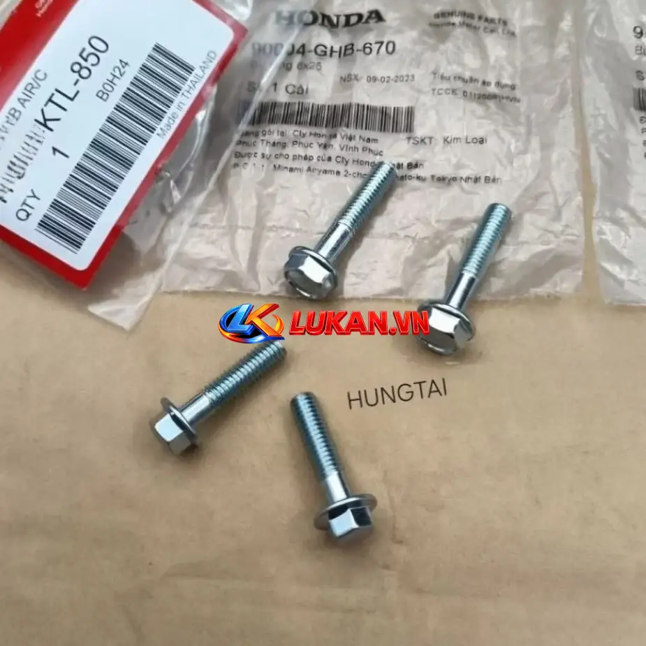 Bộ 4 ốc, bu lông cổ hút co bình xăng con DREAM, WAVE, FUTURE... zin 90004-GHB-670, 95701-060-2800