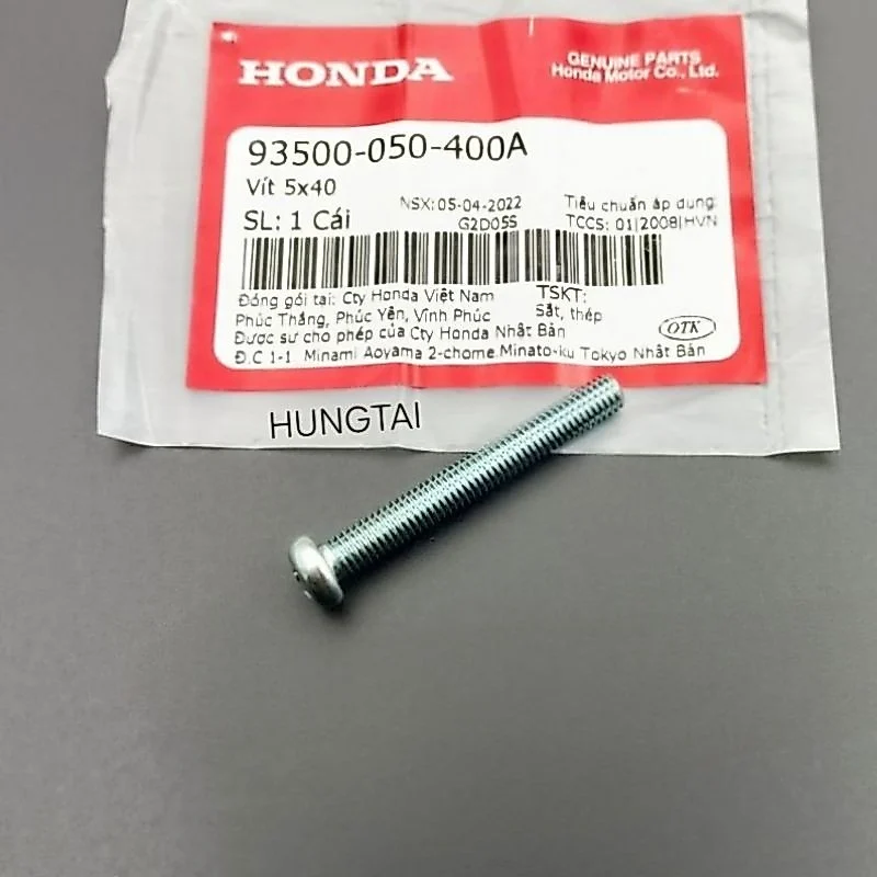 Ốc, vít bắt cùm công tắc xe DREAM zin Honda 5x40 93500-050-400A - Ảnh 3