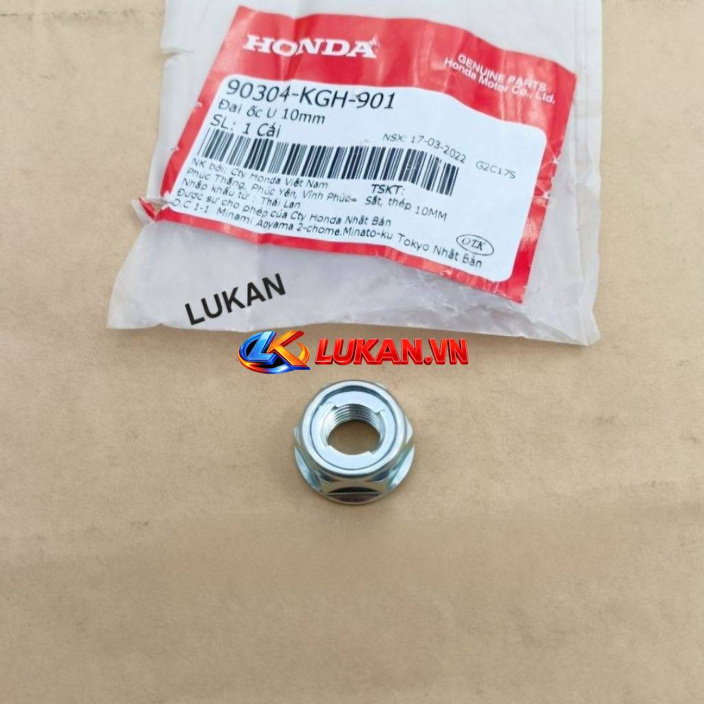 Đai ốc 10mm tán sọ khỉ, cổ chảng ba DREAM, WAVE, FUTURE... zin Honda 30304-KGH-901 - Ảnh 3
