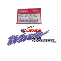 Tem logo nổi nhựa mặt nạ xe WAVE Thái zin chính hãng 87101-KFL-D10ZA
