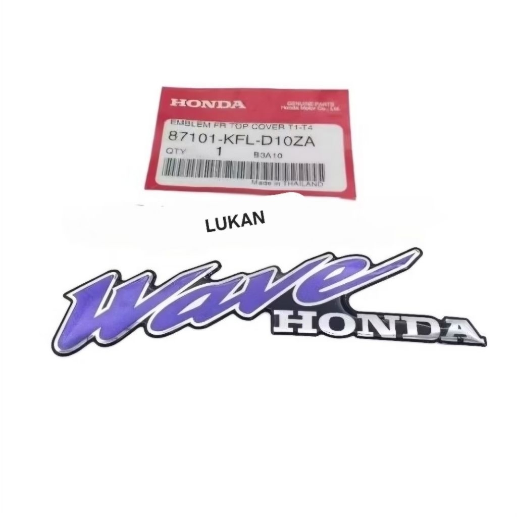 Tem logo nổi nhựa mặt nạ xe WAVE Thái zin chính hãng 87101-KFL-D10ZA - Ảnh 2