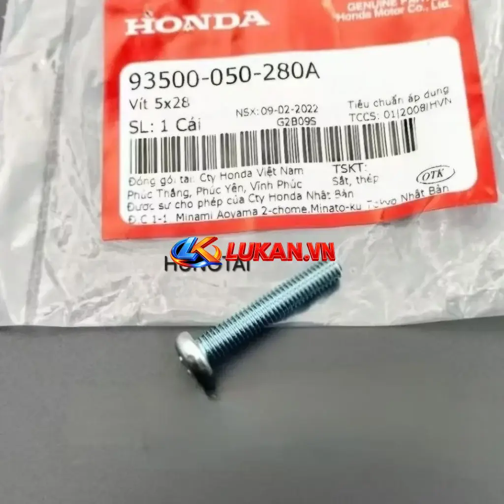 Ốc, vít 5x28 bắt cùm công tắc xe DREAM zin chính hãng 93500-050-280A