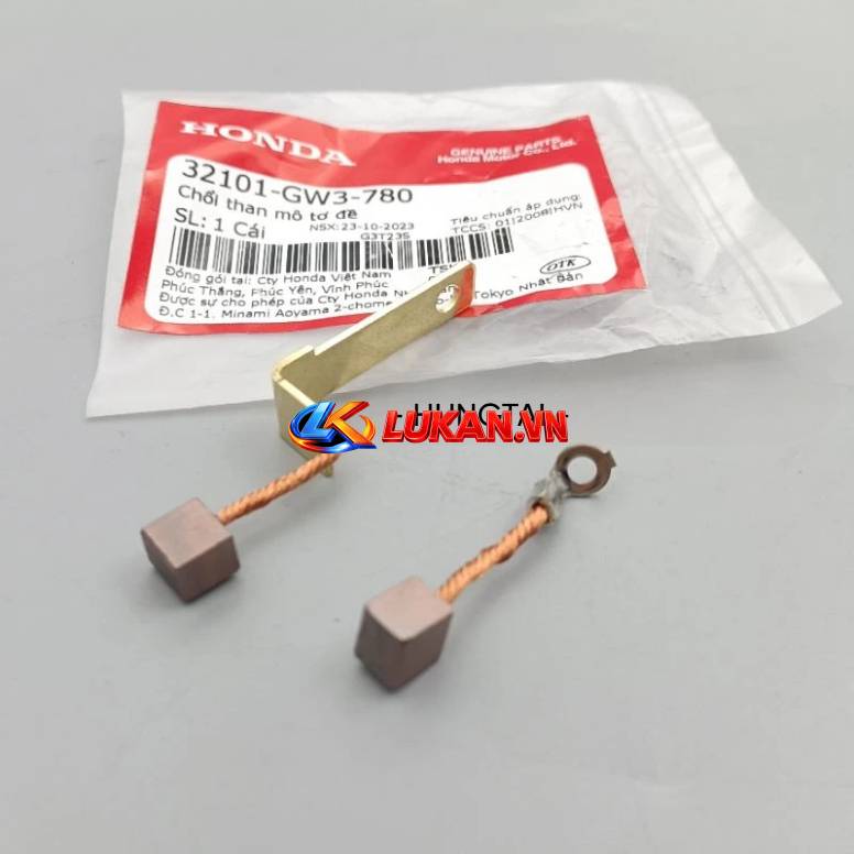 Chổi than củ motor đề khởi động WAVE S110, RSX, BLADE, A 110... zin 32101-GW3-780