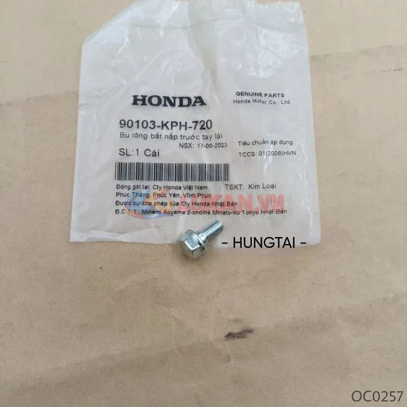 Ốc, bu lông nhựa ốp đầu đèn trước WAVE A, RS, S100, FUTURE 125.... zin 90103-KPH-720 - Ảnh 2
