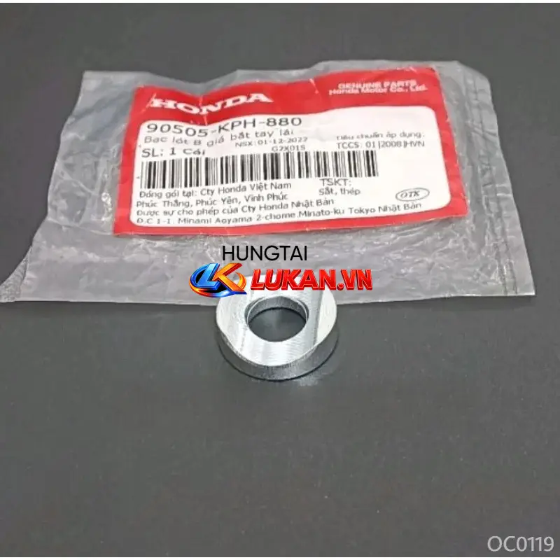 Bạc lót B đệm bắt sọ khỉ, chảng ba tay lái WAVE A, RS, S100, RSX, FUTURE NEO... zin 90505-KPH-880