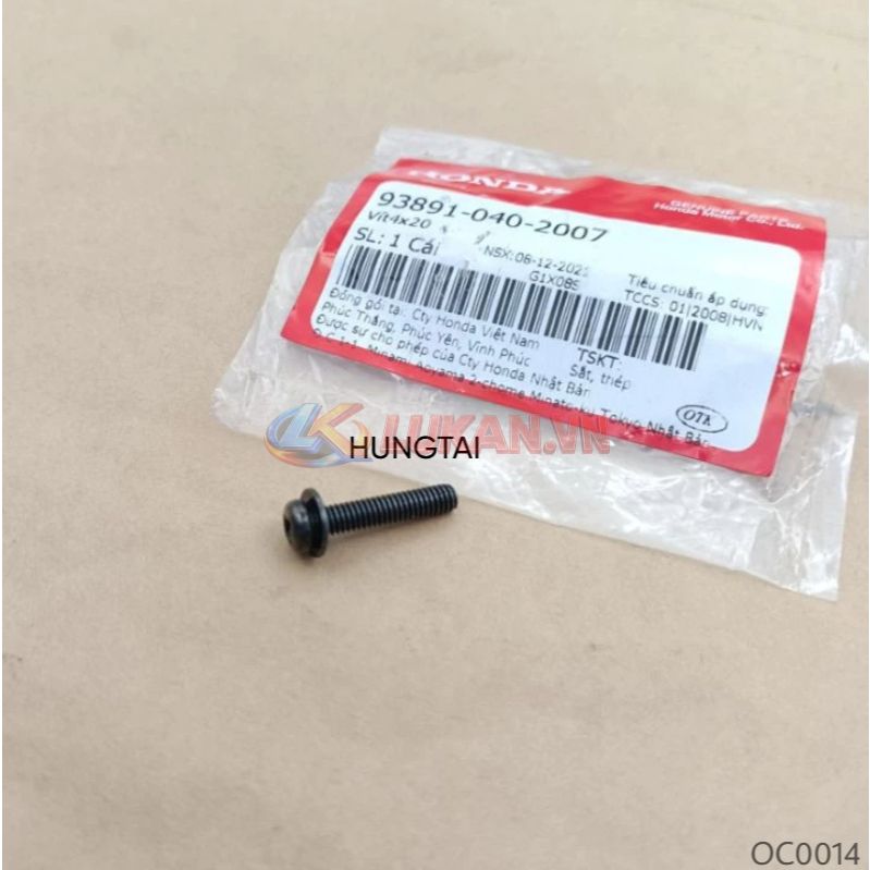 Ốc, vít nhựa võ đầu bợ cổ, bửng yếm WAVE ALPHA, ZX, RS, S100, FUTURE.... zin 4x20 93891-040-2007 - Ảnh 4