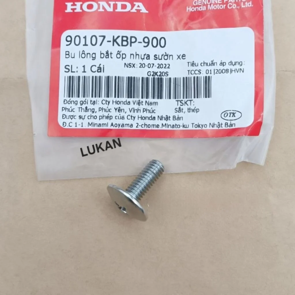 Ốc vít, bu lông bắt ốp nhựa bửng yếm WAVE A, RS, S100... zin Honda 90107-KBP-900 - Ảnh 3