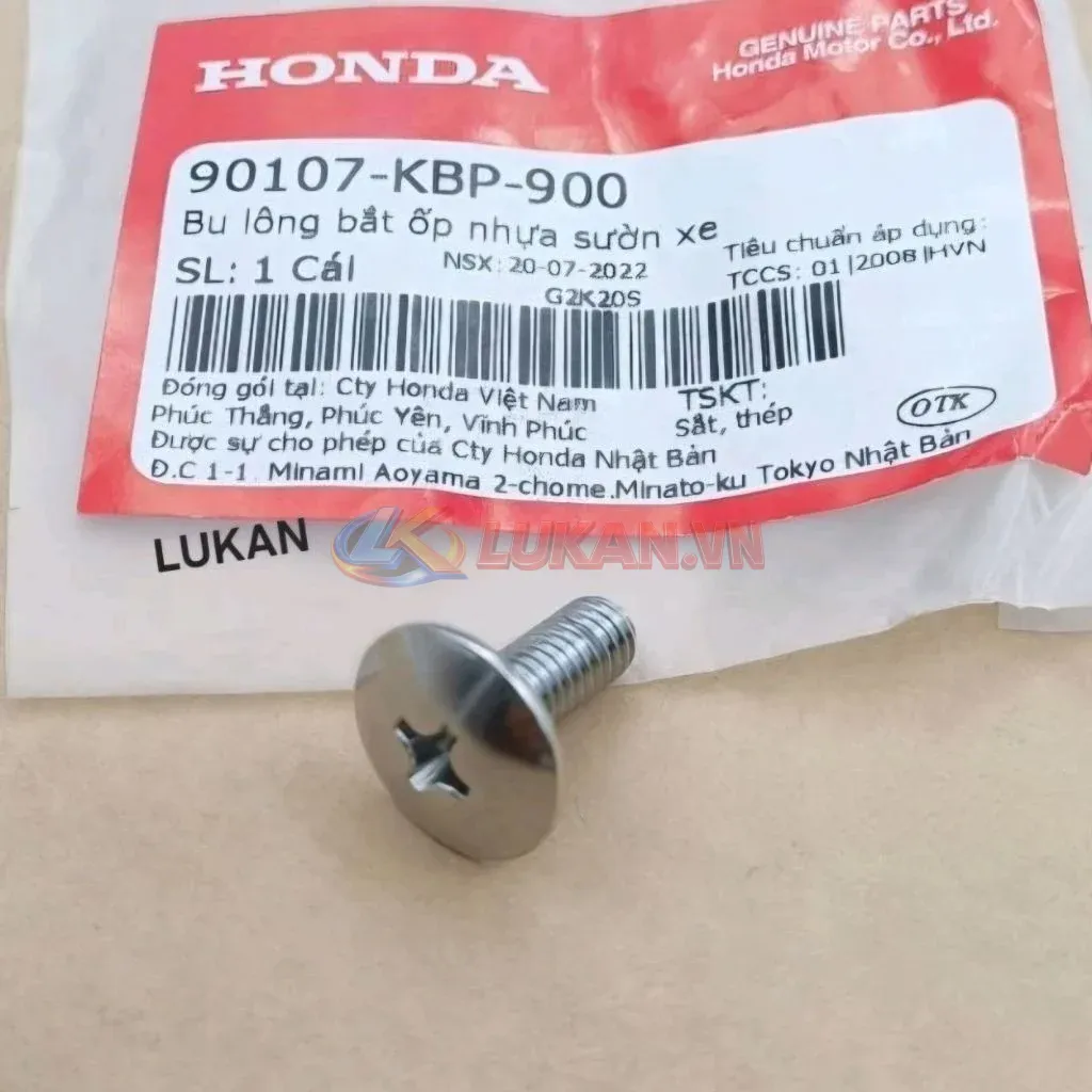 Ốc vít, bu lông bắt ốp nhựa bửng yếm WAVE A, RS, S100... zin Honda 90107-KBP-900 - Ảnh 4