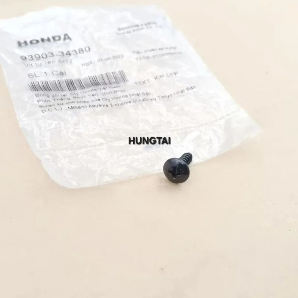 Ốc, vít 4x12 xi nhan, nhựa đầu đèn WAVE ALPHA, RS, S100, FUTURE.... zin 93903-34380 - Ảnh 4