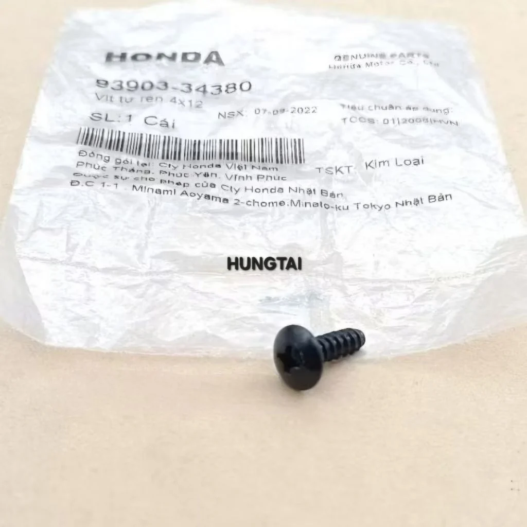 Ốc, vít 4x12 xi nhan, nhựa đầu đèn WAVE ALPHA, RS, S100, FUTURE.... zin 93903-34380 - Ảnh 3