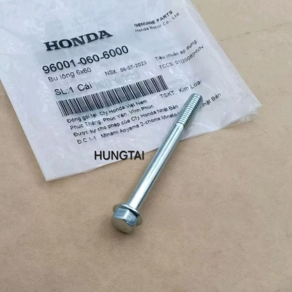 Ốc, bu lông bắt lốc máy DREAM, WAVE, FUTURE... 6x60 zin Honda 96001-060-6000