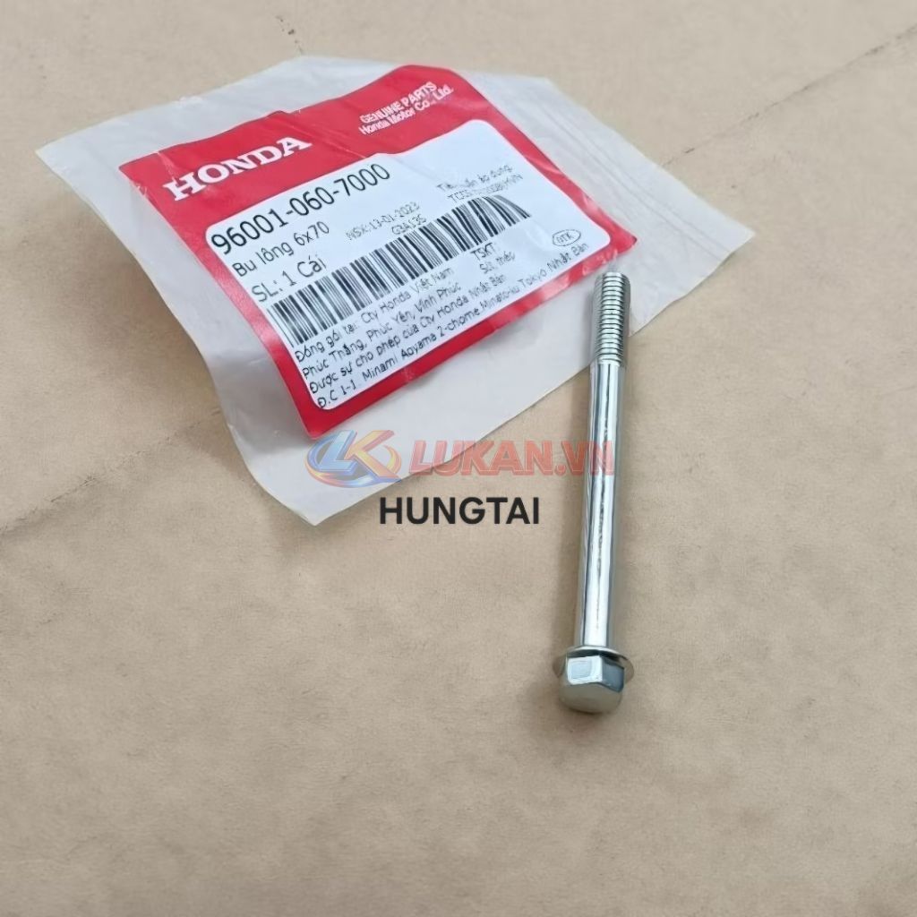 Ốc, bu lông 6x70 lốc máy lửa điện DREAM, WAVE, FUTURE... zin Honda 96001-060-7000 - Ảnh 2