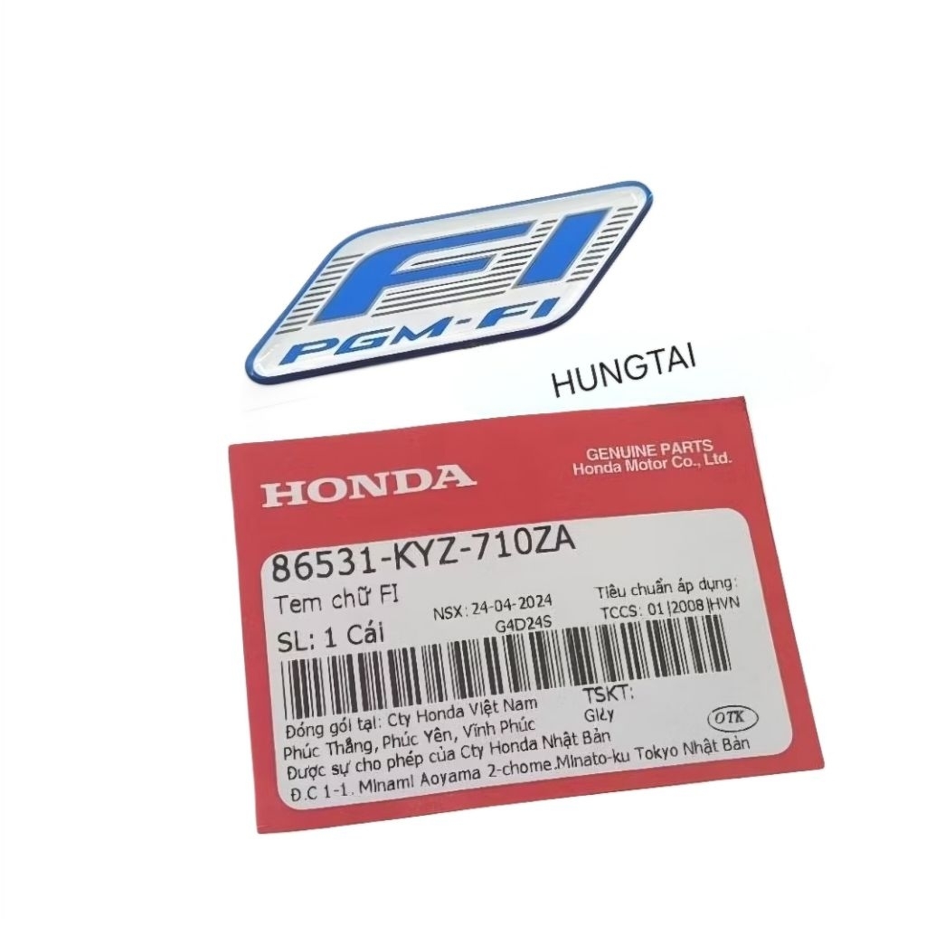 Tem xanh logo Fi nhựa đầu xe WAVE, FUTURE 125.... zin 86531-KYZ-710ZA - Ảnh 4