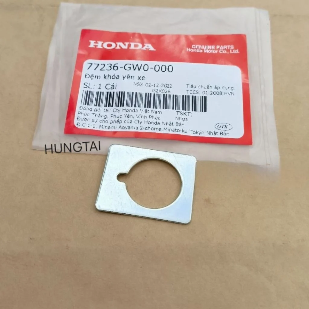 Đệm phẳng, ổ khóa cốp yên ngồi xe DREAM, WAVE.... zin 77236-GW0-000 - Ảnh 3