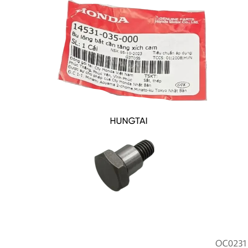 Ốc, bu lông bắt cần tăng sên, xích cam DREAM, WAVE, FUTURE... zin 14531-035-000 - Ảnh 2