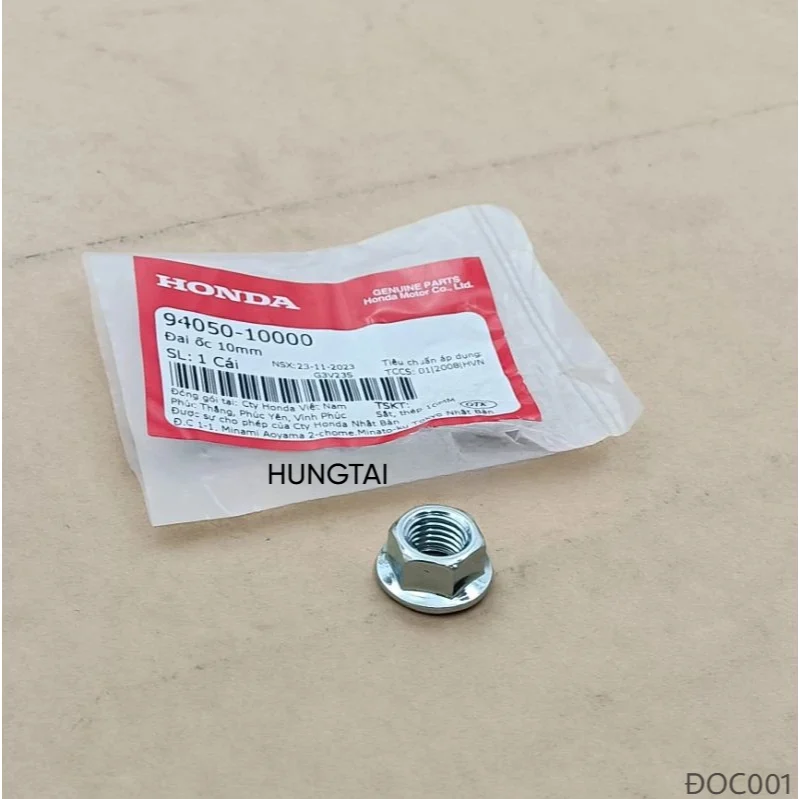 Ốc, tán đầu cốt dên, vô lăng, cốt gắp DREAM, WAVE, FUTURE.... 10mm zin 94050-10000 - Ảnh 3