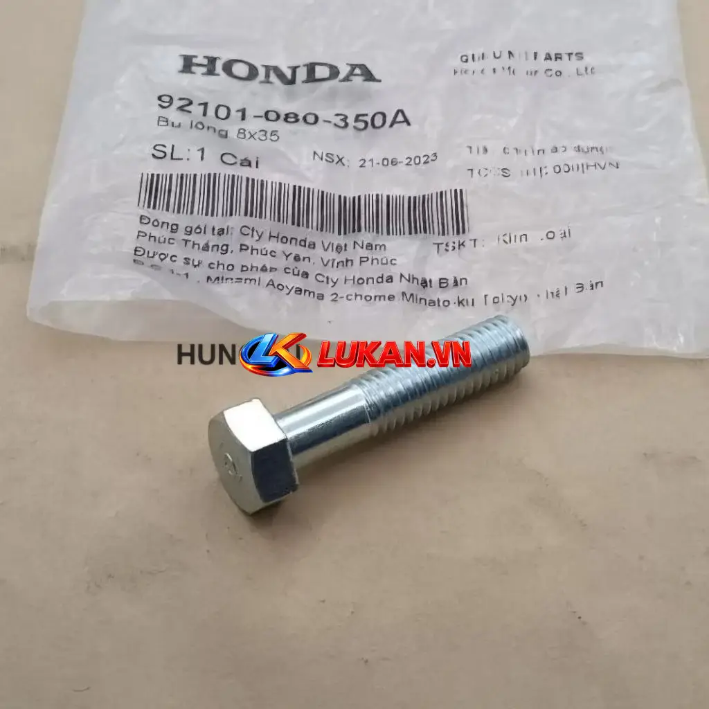 Ốc, bu lông 8x35 đùi pass nhôm gác chân WAVE Thái, ALPHA, ZX, FUTURE.... zin 92101-080-350A