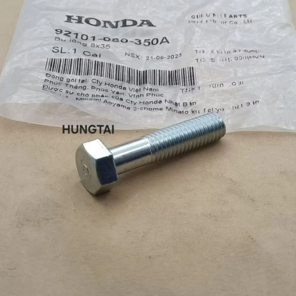 Ốc, bu lông 8x35 đùi pass nhôm gác chân WAVE Thái, ALPHA, ZX, FUTURE.... zin 92101-080-350A - Ảnh 2