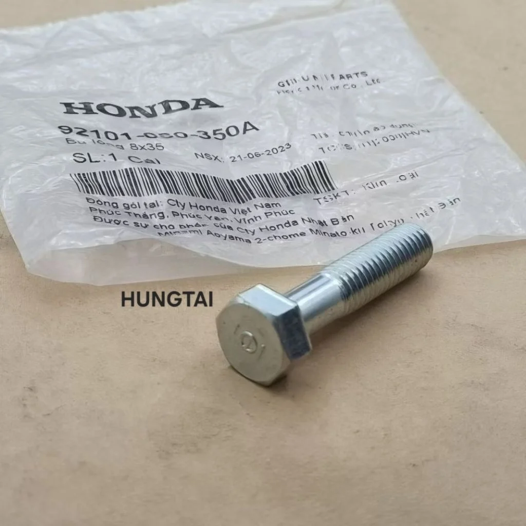 Ốc, bu lông 8x35 đùi pass nhôm gác chân WAVE Thái, ALPHA, ZX, FUTURE.... zin 92101-080-350A - Ảnh 3
