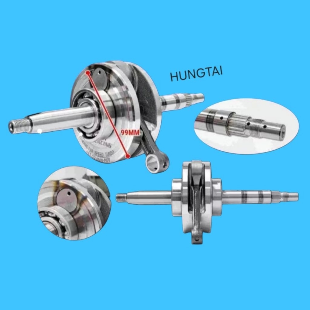 Cây dên đôn +6, biên trục khuỷu xe DREAM, WAVE 110.... đôn 12,5mm, má 99, tay 94, ắc 23x13