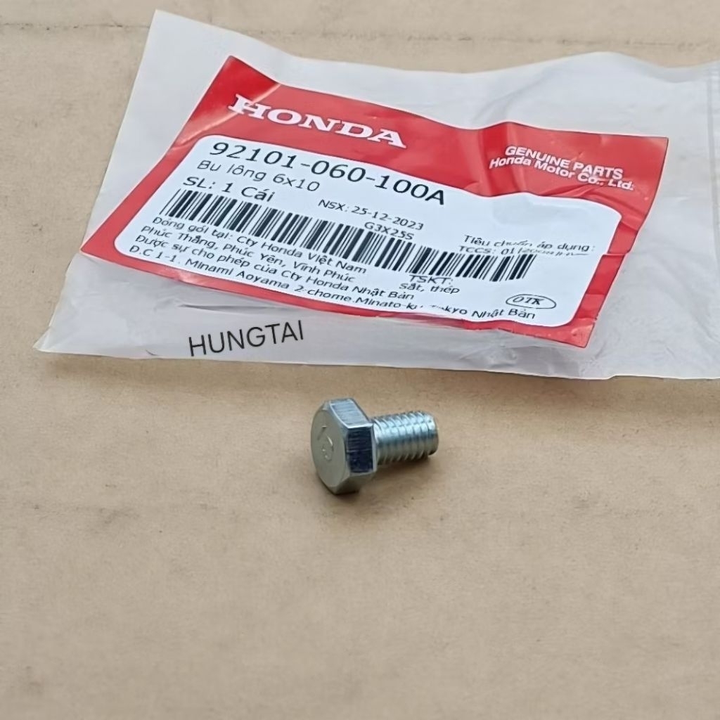 Ốc, bu lông tán cốt số, nhông tải DREAM, WAVE, FUTURE... 6x10 zin 92101-060-100A - Ảnh 4