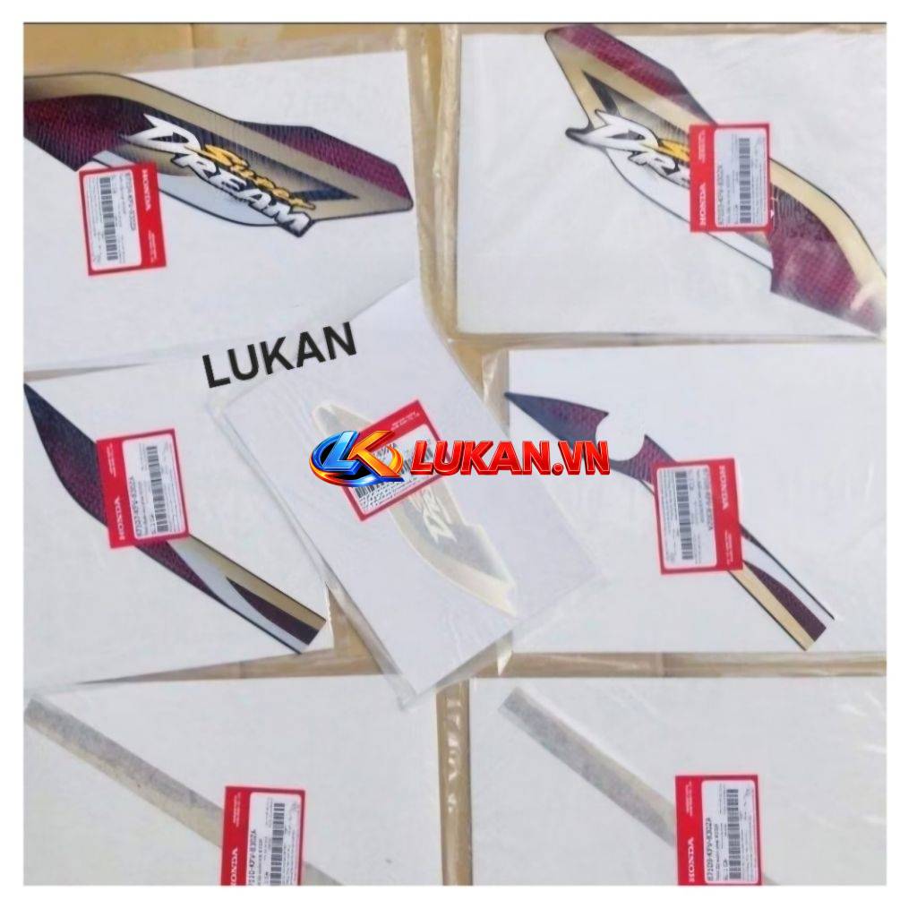 Bộ tem xe Super DREAM 2003-2005.... zin chính hãng Honda