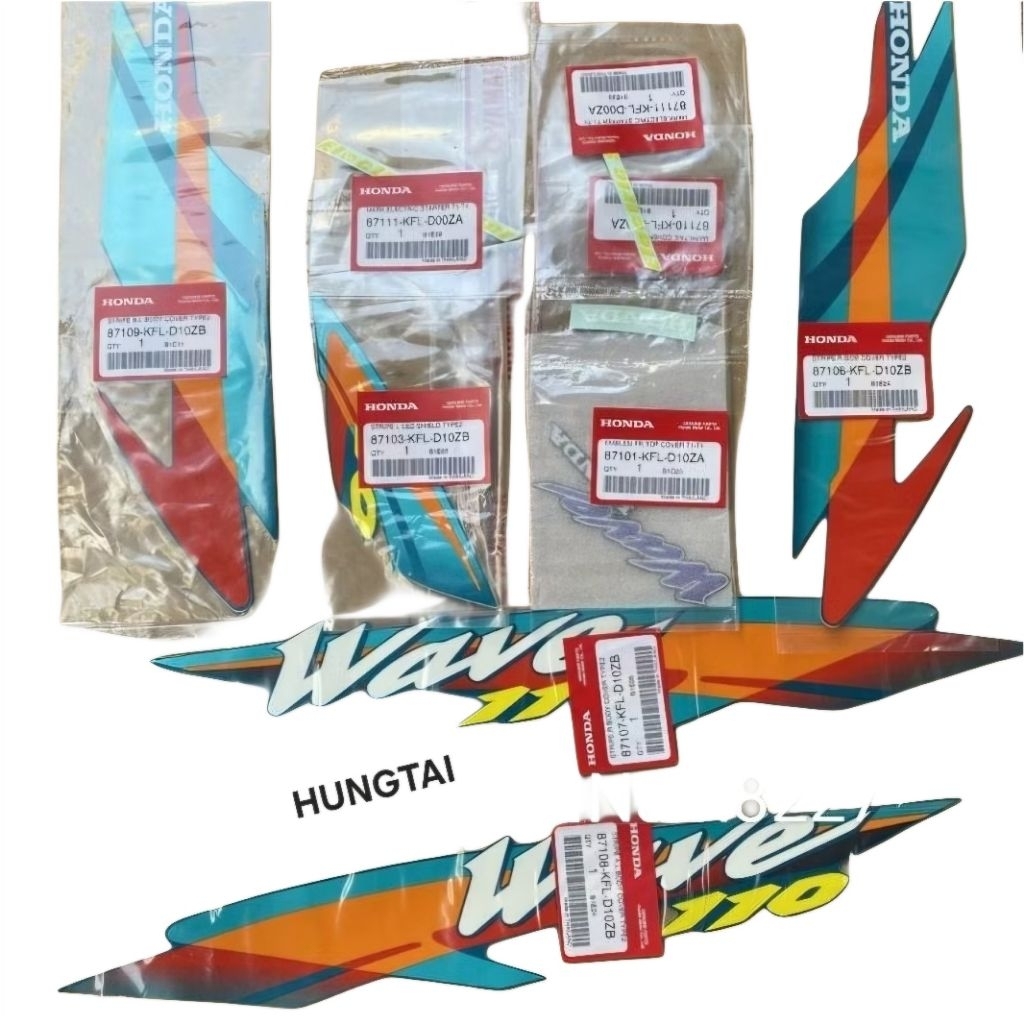Bộ tem dán xe WAVE Thái 110 Xanh zin chính hãng honda - Ảnh 2