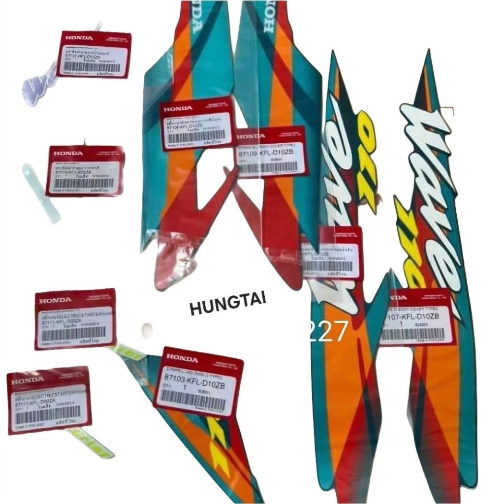 Bộ tem dán xe WAVE Thái 110 Xanh zin chính hãng honda - Ảnh 4