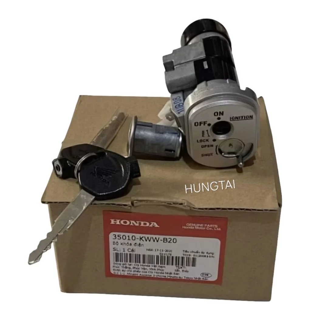 Bộ ổ khóa công tắc điện xe WAVE S110, RS, RSX... zin chính hãng 35010-KWW-B20 - Ảnh 4