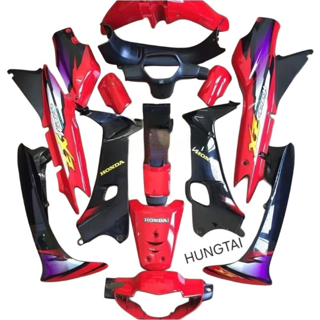 Bộ nhựa dàn áo, võ xe WAVE ZX Đỏ zin chính hãng Honda - Ảnh 2
