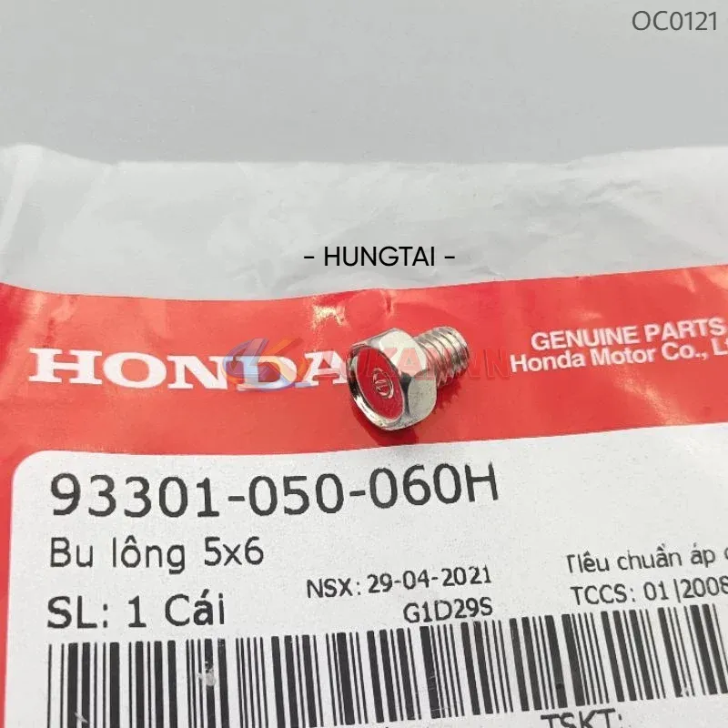 Ốc bắt pass dây cuộn lửa lốc đề DREAM, WAVE, FUTURE... zin bu lông 5x6 93301-050-060H - Ảnh 3