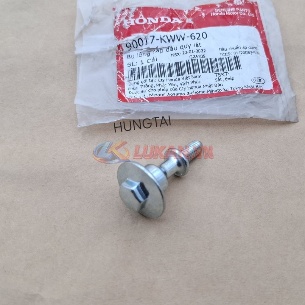 Ốc, bu lông nắp đầu bò quylat WAVE S110, RSX, BLADE, A110... zin 90017-KWW-740, 90017-KWW-620 - Ảnh 4