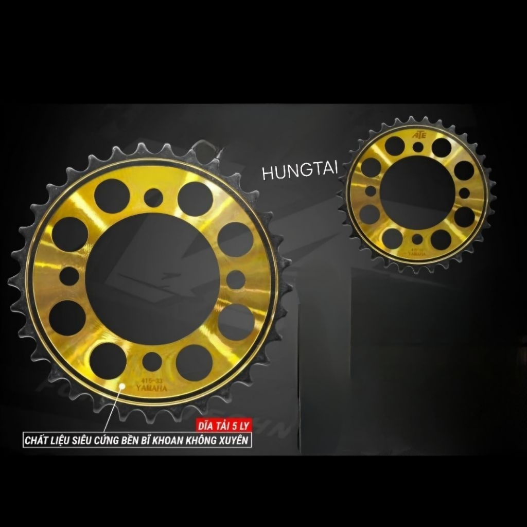 Bánh răng nhông tải, dĩa sau 5 ly WAVE A, S110, RSX, FUTURE 125.... 415 - Ảnh 3