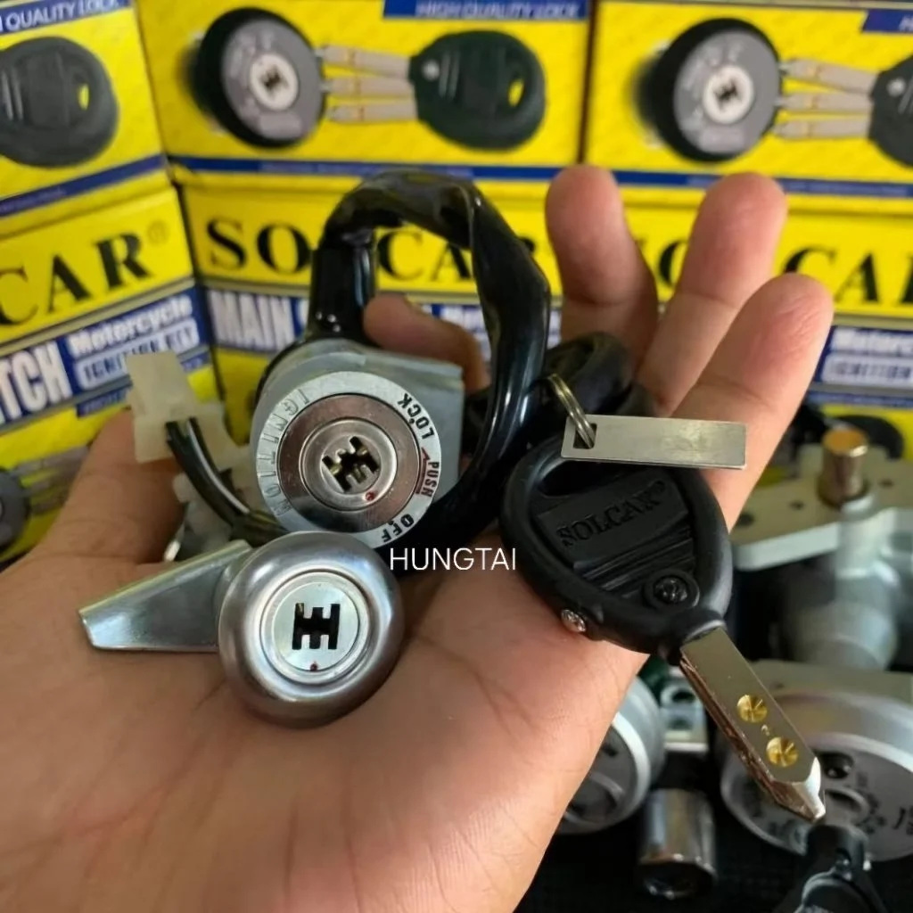 Bộ ổ khóa, công tắc điện 6 cạnh xe WAVE A, ALPHA 100 2006-2016.... chống đoản - Ảnh 3