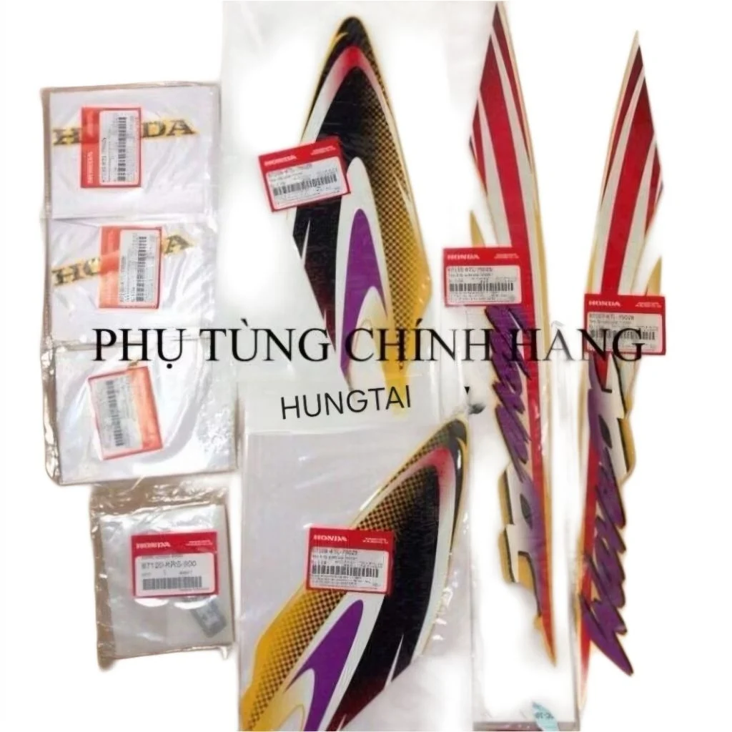 Bộ tem xe WAVE ALPHA tím đỏ zin chính hãng Honda - Ảnh 2