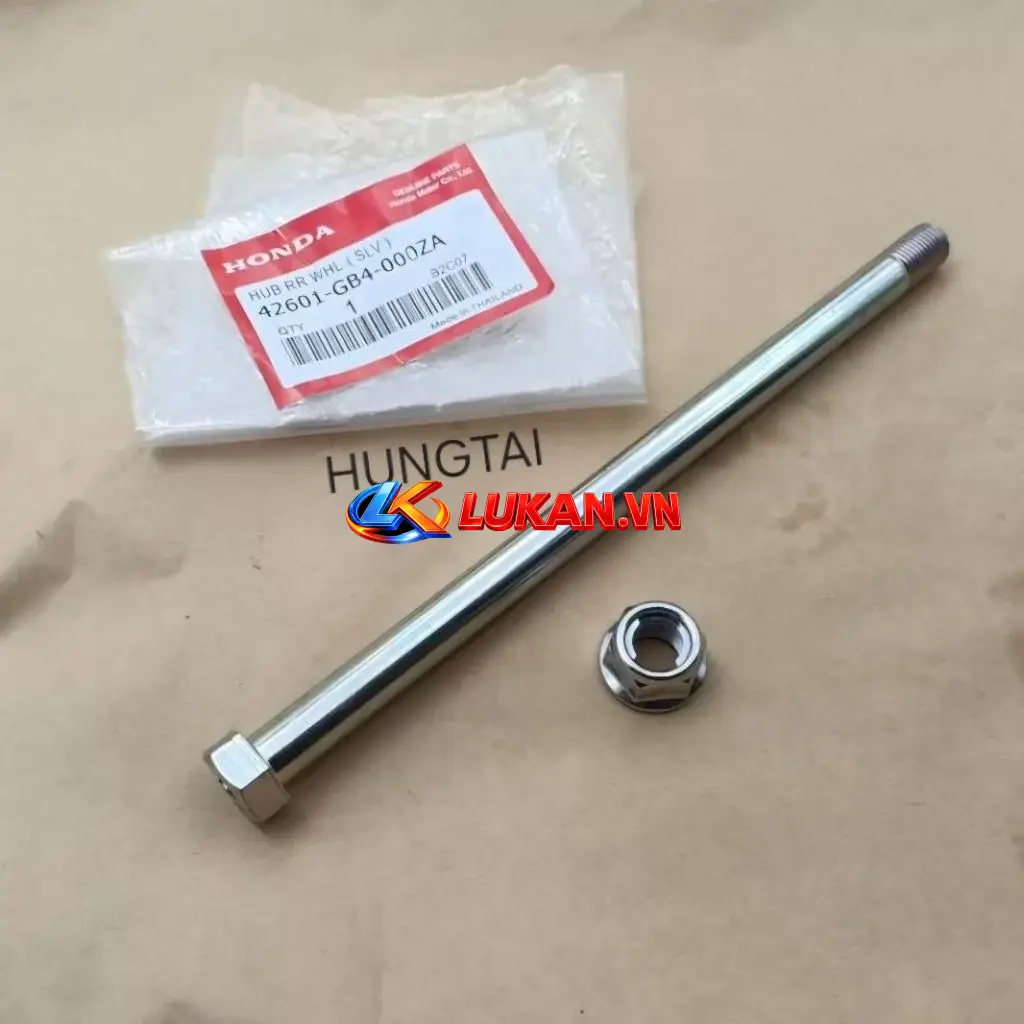 Trục cốt đùm bánh sau xe DREAM Thái đầu số 10 zin Honda 42301-GN5-900